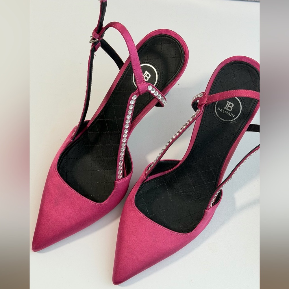 Pink Balmain studded heels size 39 - Picture 1 of 3